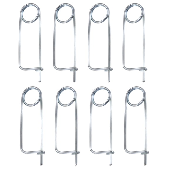 Uxcell 0.08"x1.77" Brooch Shape Cotter Safety Pin Spring Pin Fastener 8Pcs Steel Quick Lock for Farm Garden Lawn Hook Hitch