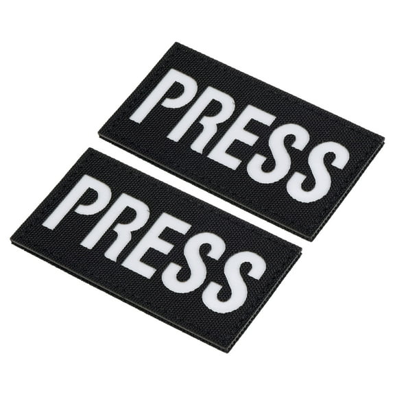 Uxcell 2x3.5" Glow in the Dark PRESS Patch Hook and Loop Fastener Badge, White 2 Pack