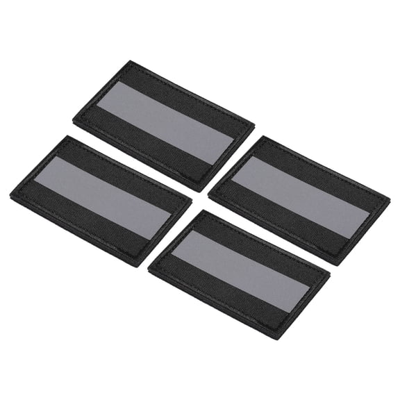 Uxcell 2x3" Reflective Patch Hook and Loop Fastener Safety Applique, Black 4 Pack