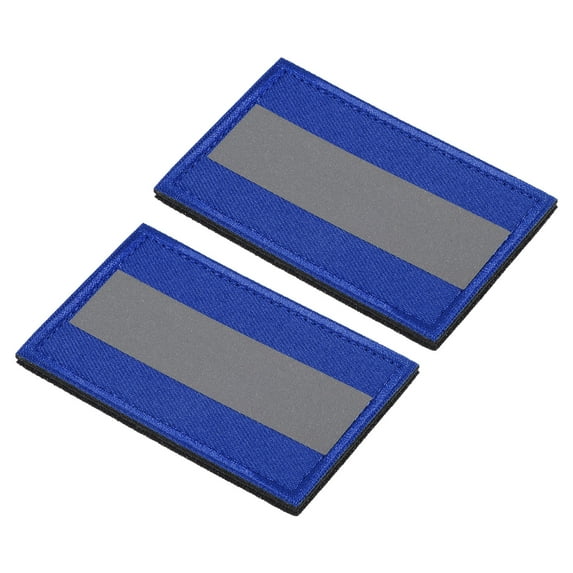 Uxcell 2x3" Reflective Patch Hook and Loop Fastener Safety Applique, Blue 2 Pack
