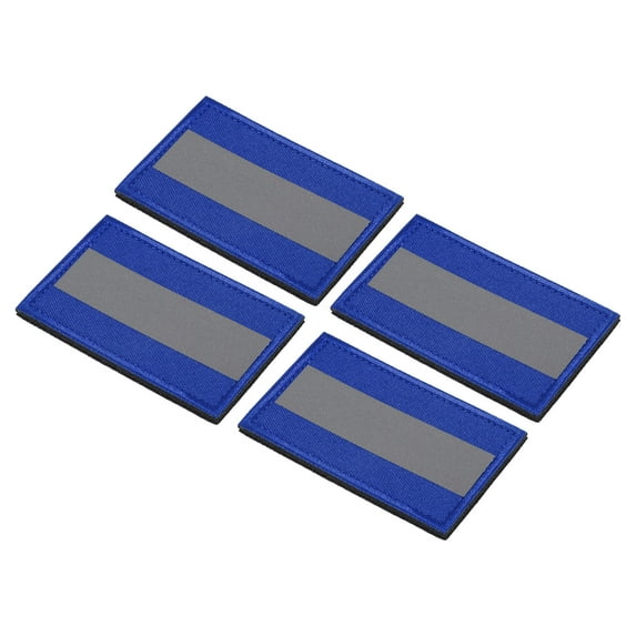 Uxcell 2x3" Reflective Patch Hook and Loop Fastener Safety Applique, Blue 4 Pack