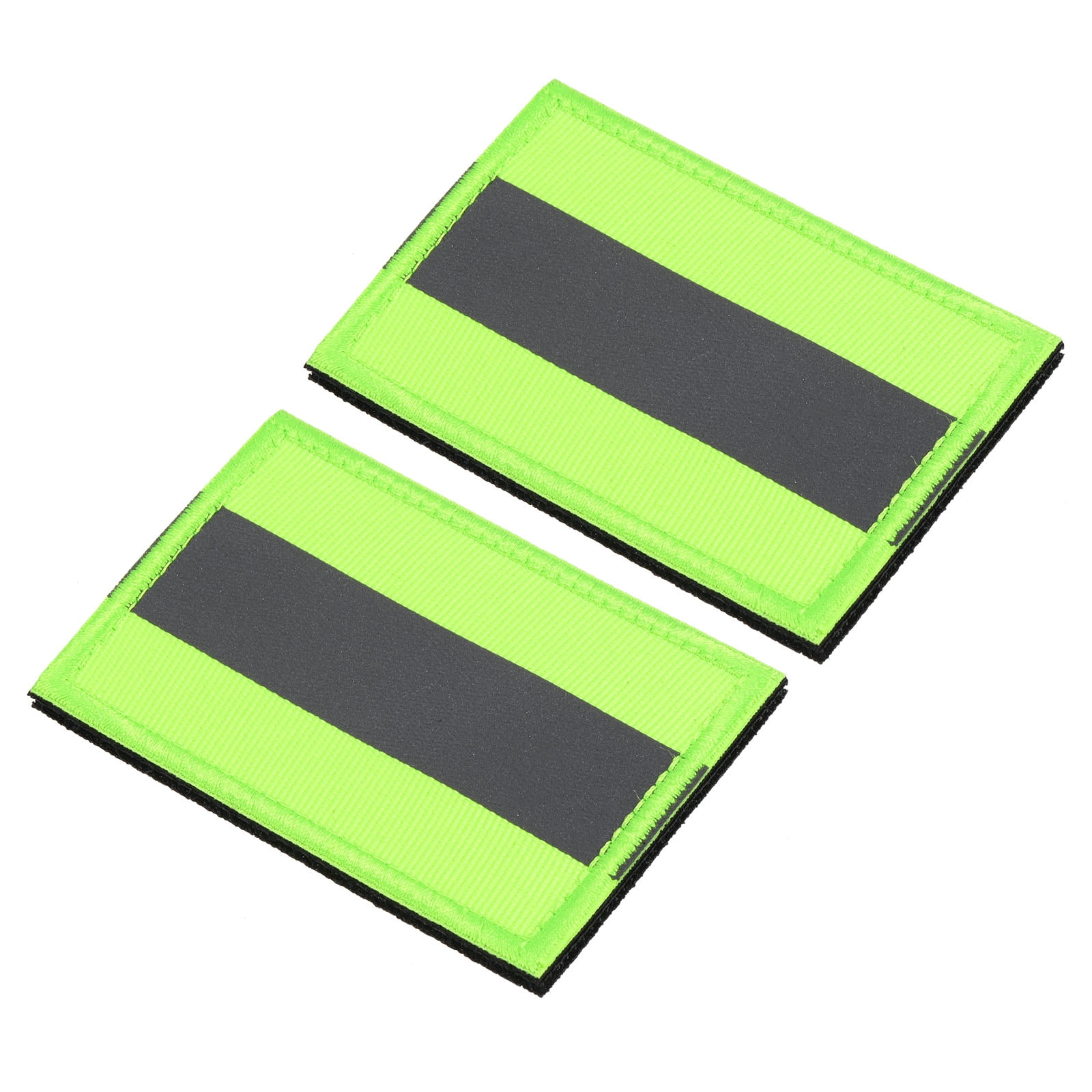 Uxcell 2x3" Reflective Patch Hook and Loop Fastener Safety Applique, Green 2 Pack