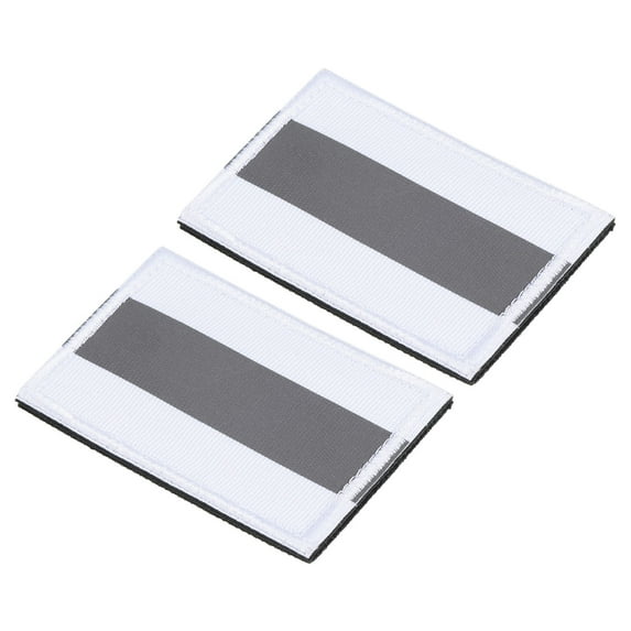 Uxcell 2x3" Reflective Patch Hook and Loop Fastener Safety Applique, White 2 Pack