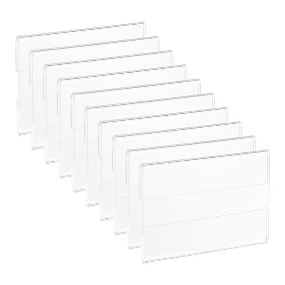 Uxcell 2x3" Wall Mount Acrylic Sign Holder, Display Frame with Tape Adhesive for Office, Clear 10Pcs
