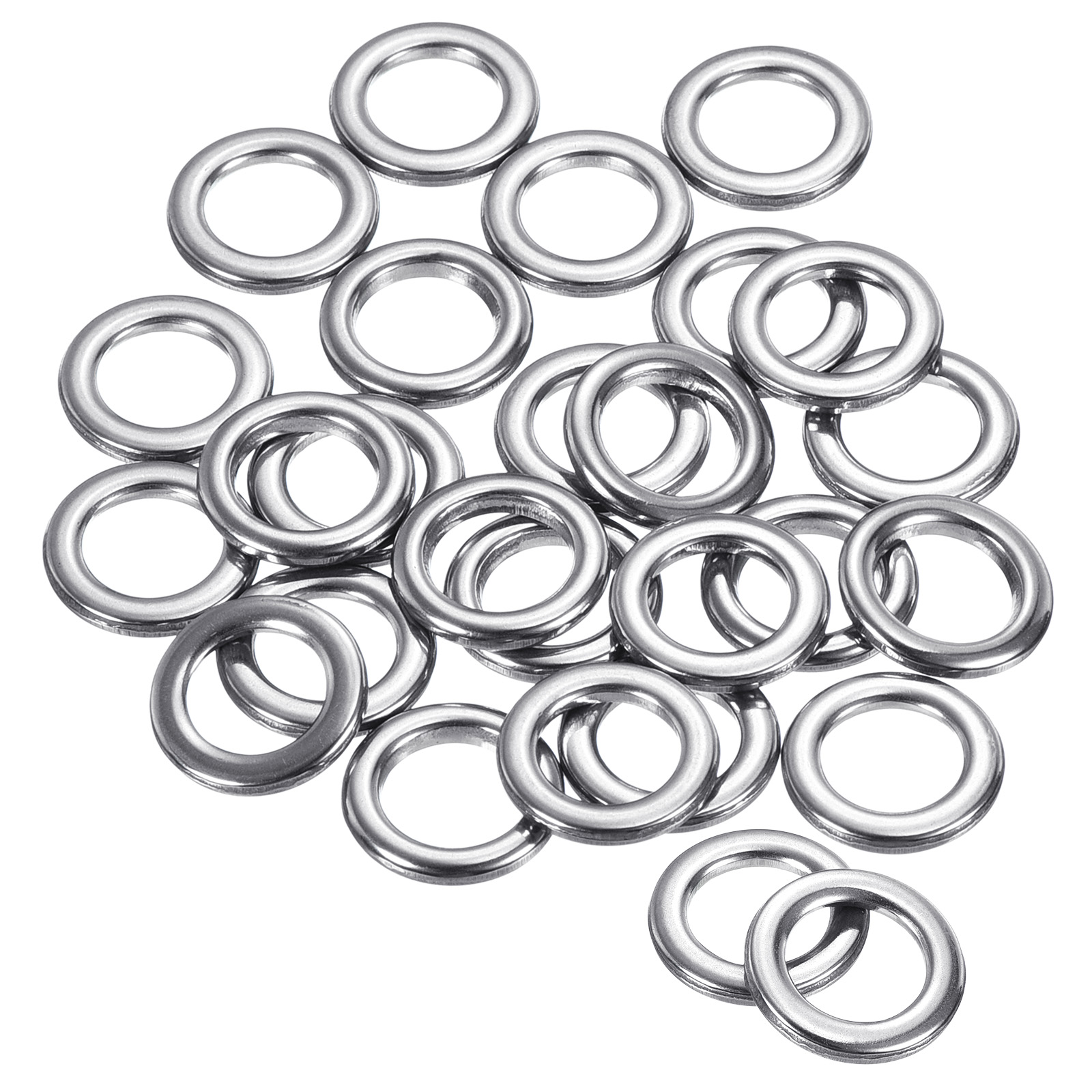 Uxcell 2x7.5x11.5mm Fishing Rings, 50 Pack 304 Stainless Steel Solid Ring Wire Snap Ring for Saltwater Freshwater, Silver