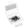 thumbnail image 1 of Uxcell 3# 0.24" J Shape High Carbon Steel Claw Fish Catfish Hooks with Barbs, Black 100 Pack, 1 of 5