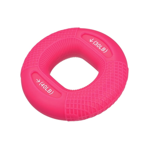 Uxcell 3.07" 30/40 Lbs Rose Red Hand Grip Strengthener Hand Grip Ring for Training