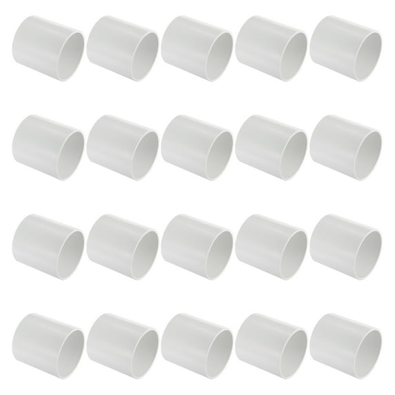 Uxcell 20 Pack 3.54 inch Light Polyvinyl Chloride Pipe Fitting Coupling Adapter White for Indoor and Outdoor Use
