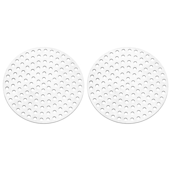 Uxcell 3.1" Diameter 304 Stainless Steel Perforated Sheet, 2 Pcs 0.12" Hole 19GA Expanded Metal Mesh Round Slices Plate Screen Decorative Meshes for Ventilation Grill Smoking, Silver Tone