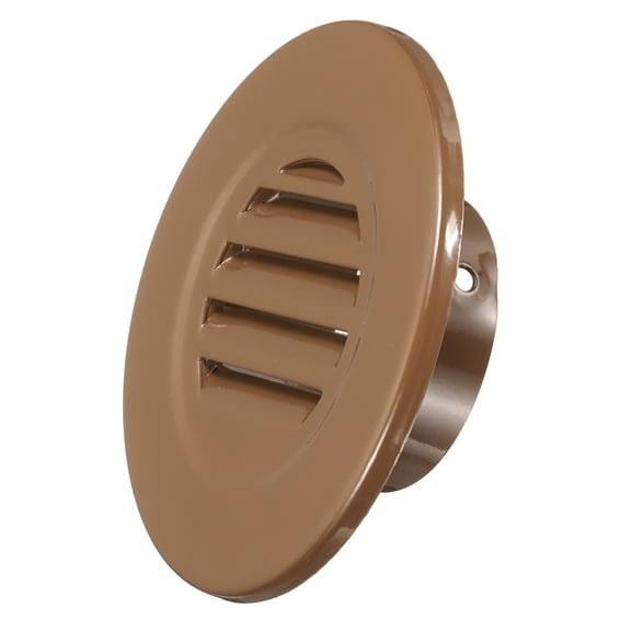 Uxcell 3.1" Round Air Vent, Louver Grille Cover Aluminum Alloy Soffit Vent HVAC Ventilation for Ceiling Wall Roofing Bathroom Kitchen Garage Duct Shed Garage, Coffee