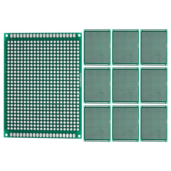 Uxcell 3.1" x 2.4" Double Sided PCB Board, 10 Pcs, Green