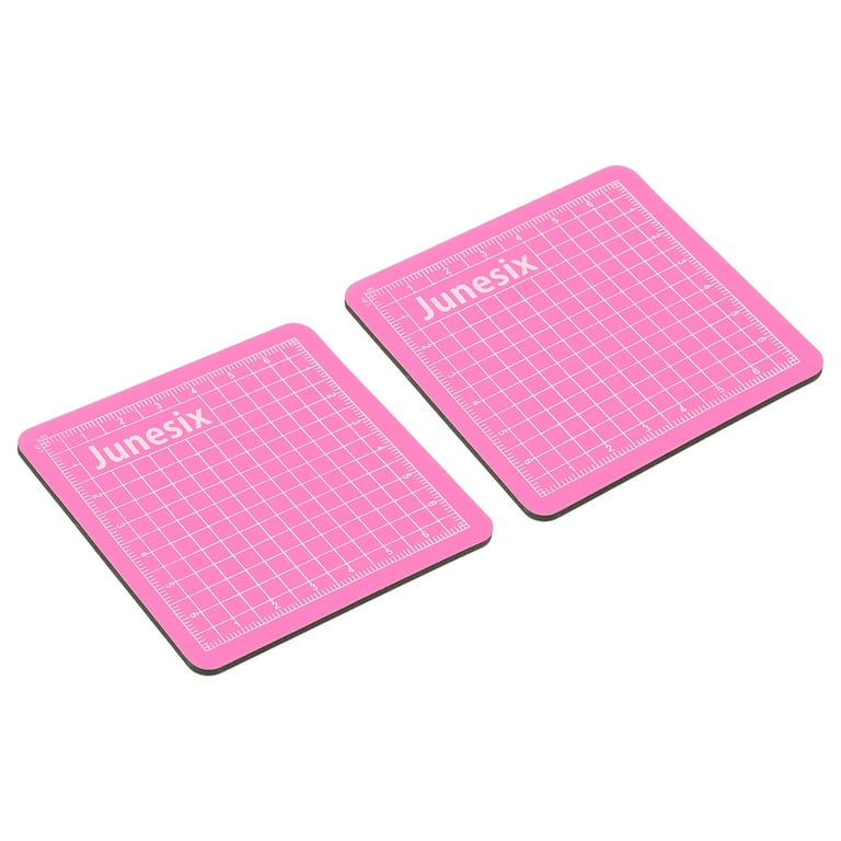 Uxcell 3.1 x 3.1 Cutting Mats Rotary Fabric Mat Self Recover Double Sided  Mini, Pink 2 Pack 