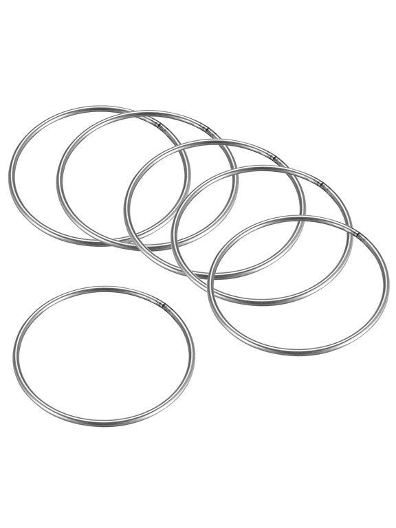 3.15'' x 0.12'' O Ring Strapping Welded Round Rings 201 Stainless Steel Silver Tone 6pcs