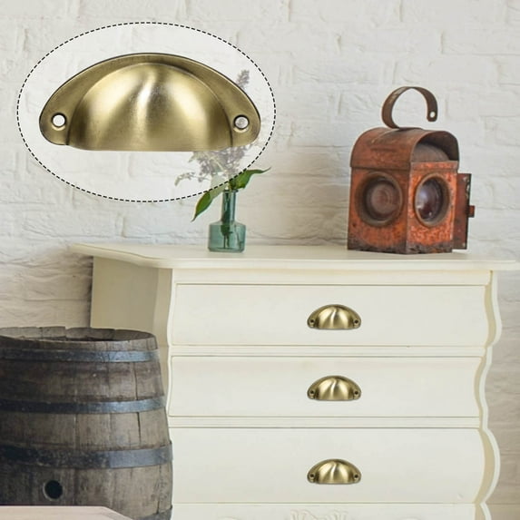 Uxcell 3.15" x 1.26" x 0.8" Bin Cup Pulls Brushing Drawers Dresser Handle Metal Alloy Brushing Bronze Tone 5pcs