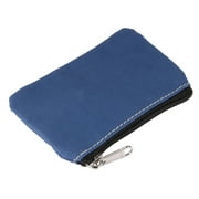 Uxcell 3.15" x 5.12" Coin Purse Pouch Change Purses Small Organizer Bags with Zipper Canvas, Dark Blue