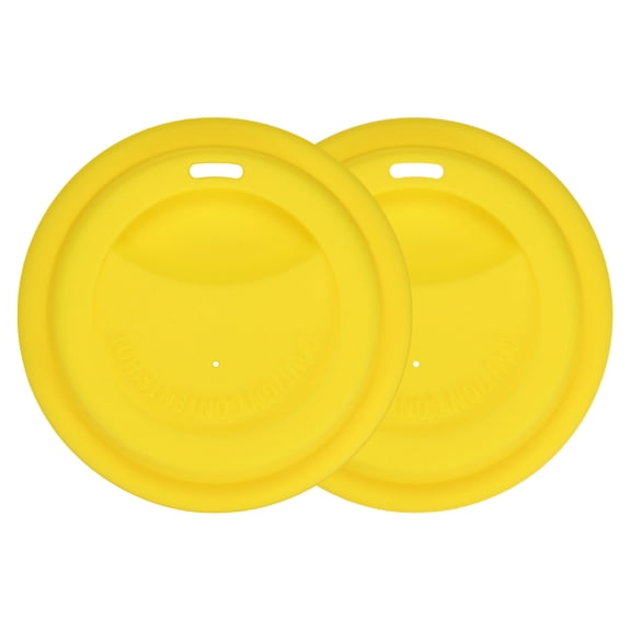Uxcell 3.15IN Inner Silicone Cup Lids [2PCS] - Coffee Mug Covers for Round Glass Mugs & Tea Cups & Plastic Cup [Yellow]