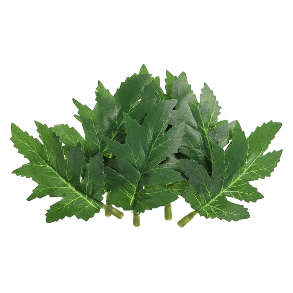 Uxcell 3.15x1.97" Artificial Silk Chrysanthemum Leaf, 40Pcs Artificial Green Fake Leaves Crafts for DIY Wedding Bouquets