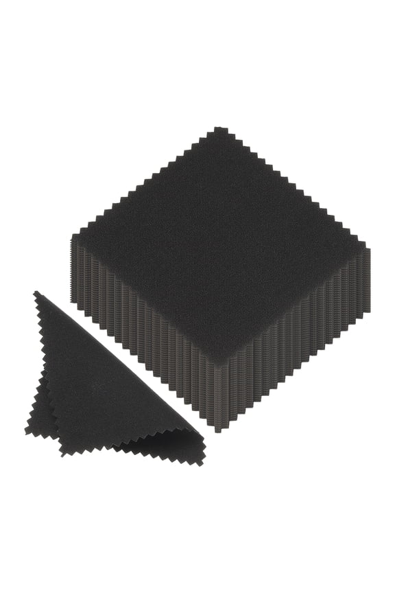 3.15x3.15" Jewelry Cleaning Cloth, 50Pcs Double-Sided Microfiber Polishing Cloth for Silver Gold Brass Jewelry, Black