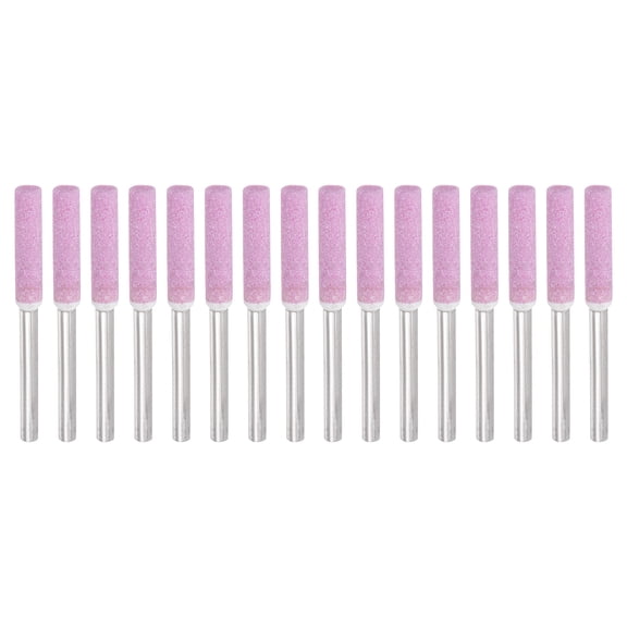 Uxcell 3/16" Diamond Chainsaw Sharpener Sharpening Stone Grinding File, Pink 16 Pcs