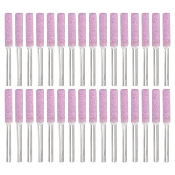 Uxcell 3/16 Inch Diamond Chainsaw Sharpener Sharpening Stone Grinding File, Pink 32 Pcs