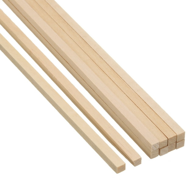 Uxcell 3/16 Inch Dowel Rods Wood Sticks 12 Inch Long Square Wooden ...