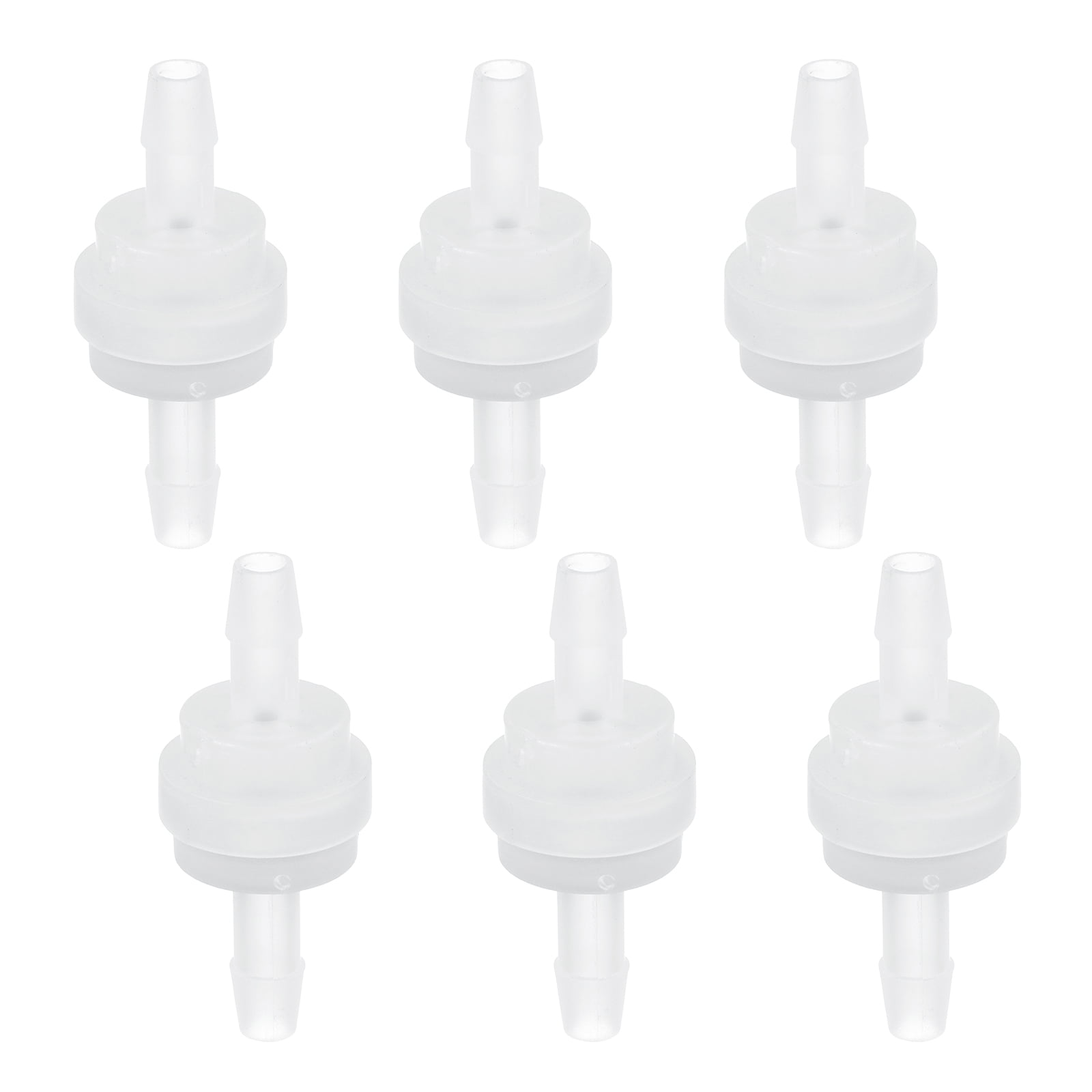 Uxcell 3/16 Inches One Way Check Valve, 6 Pcs Plastic Hose Barb Inline ...