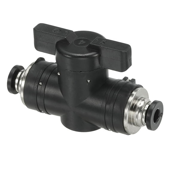 Uxcell 3/16" Pneumatic Ball Valve, Push to Connect Fittings Quick Connect Tube Fittings Air Flow Control, Black 1 Pcs