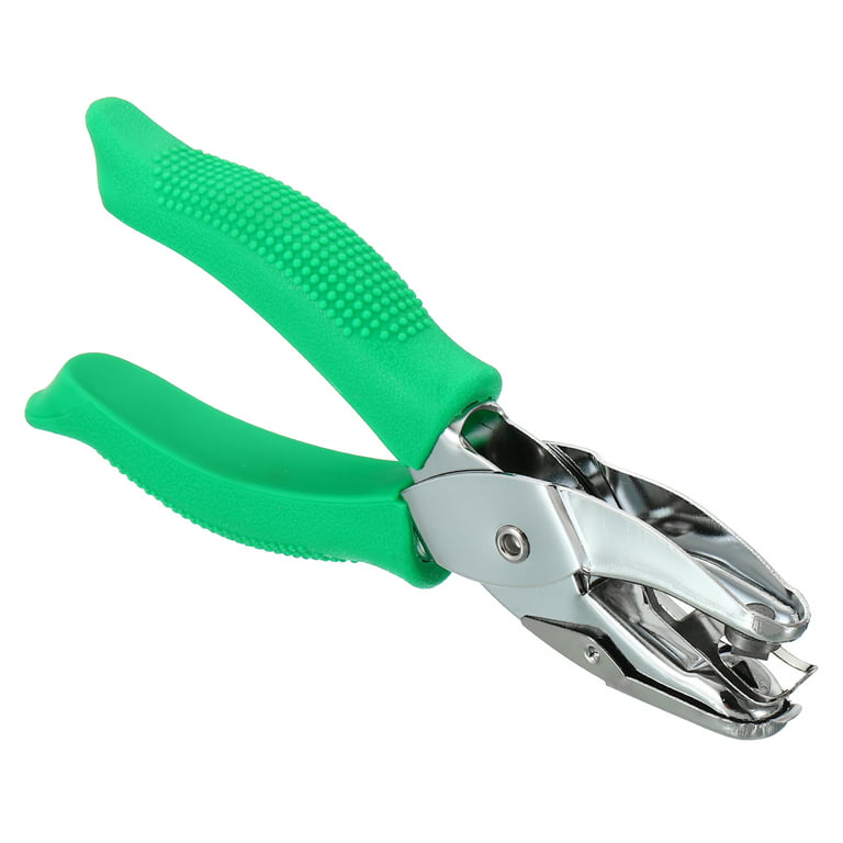 Uxcell 3/16 Single Hole Punch Handheld Hole Puncher with Soft Grip  Triangle Shape Metal Paper Puncher, Green