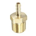 thumbnail image 1 of Uxcell 3/16 inch x NPT 1/4 Male Thread Brass Hose Barb Fitting Straight Pipe Connector, 1 of 6