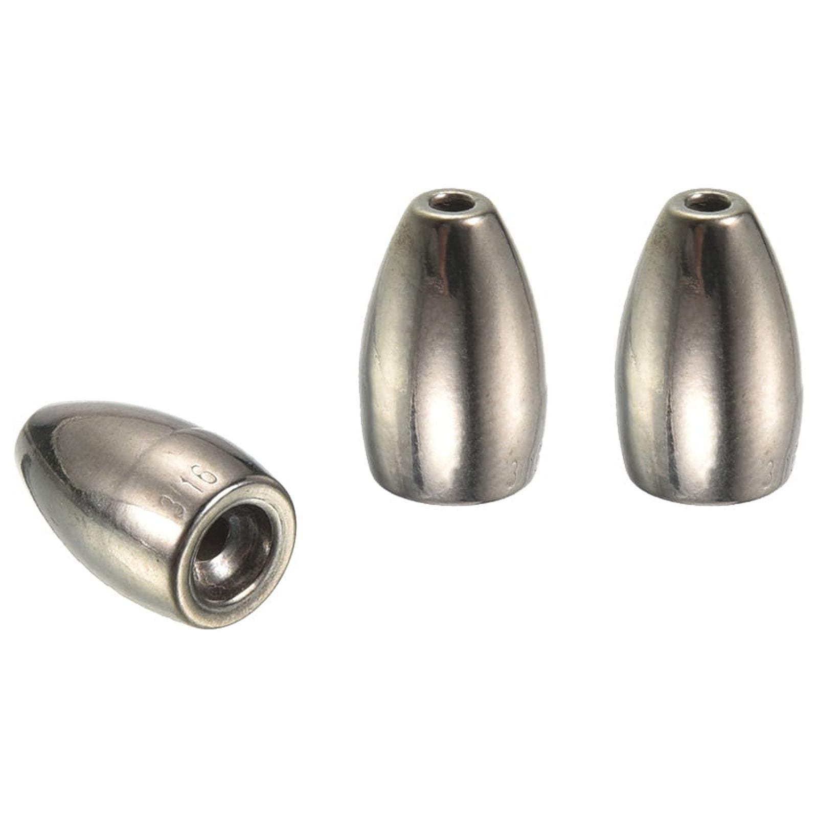 Uxcell 3/16oz Tungsten Fishing Weights Bait Sinkers for Bass Fishing,  Silver Tone 3 Pack 