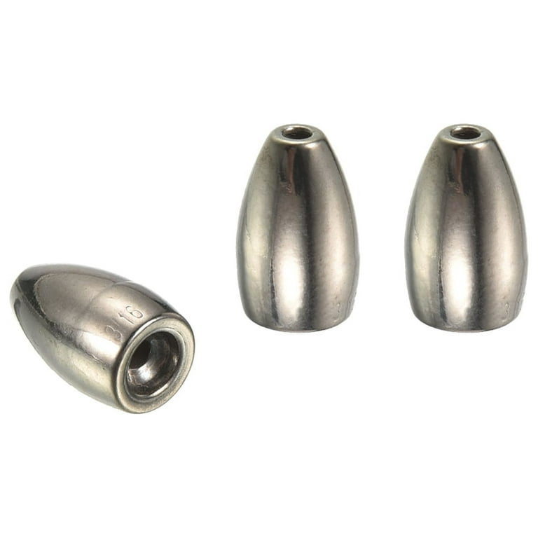 Uxcell 3/16oz Tungsten Fishing Weights Bait Sinkers for Bass Fishing,  Silver Tone 3 Pack