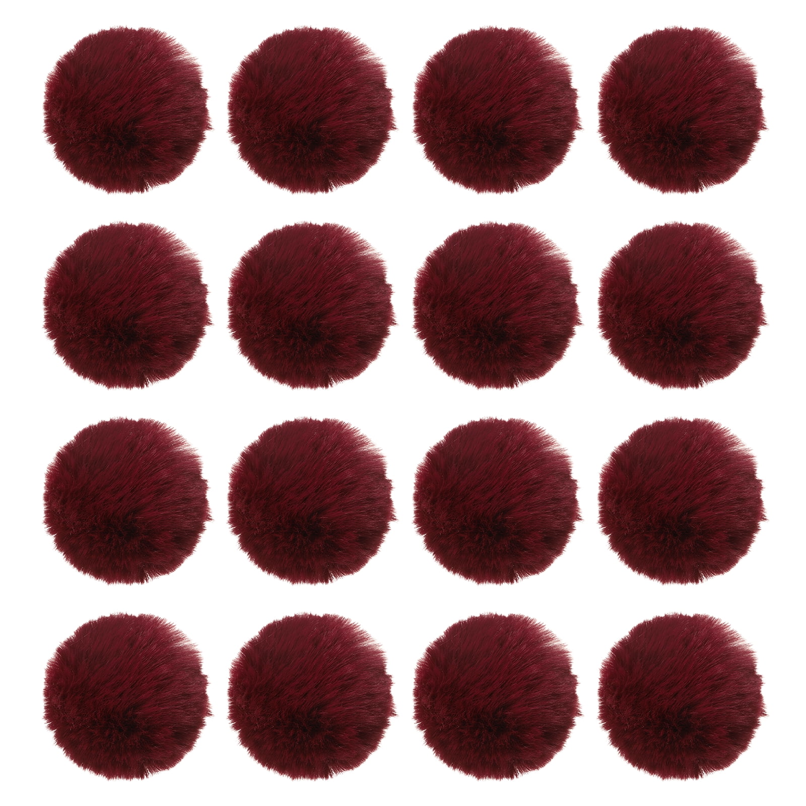 Uxcell 3.2 Inch Faux Fur Pom Poms for Hats, 16 Pcs Soft Faux Rabbit Fur ...