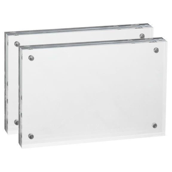Uxcell 3.2" x 4.7" Acrylic Picture Frame Magnetic Photo Frames Display Double Sided, Clear 2 Pack