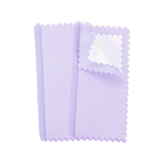Uxcell 3.2"x3.2" Jewelry Cleaning Cloth, 2 Pack Double-Sided Fleece Polishing Cloth for Gold, Silver and Jewelry, Light Purple