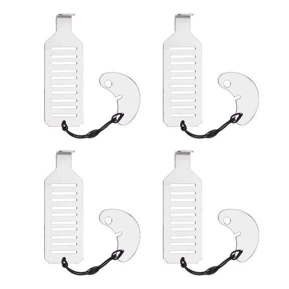 Uxcell 3.27 Inch x 1.18 Inch Home Security Door Reinforcement Lock, 4 Pcs Stainless Steel Home Security Door Lock for Inward Swinging Door to Enhance Your Home Safety & Privacy, Silver