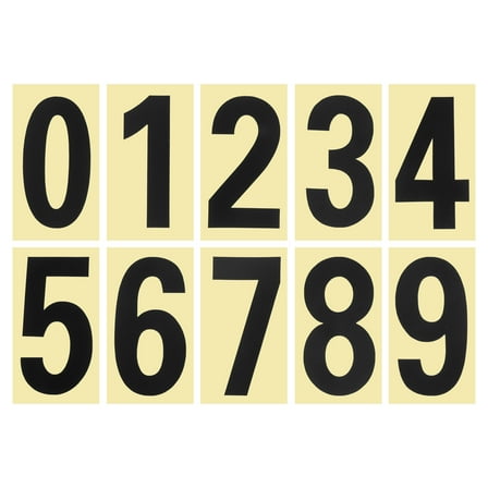 Uxcell Reflective Mailbox Numbers Sticker 0 - 9 Adhesive Address Number Black 3.27"