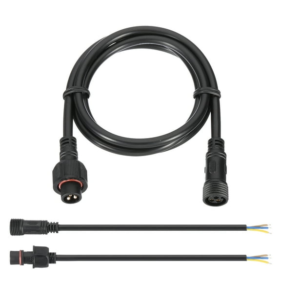 Uxcell 3.28Ft 20AWG IP67 3 Pin Extension Cable Wire with 7.87" Male Female Connector kit