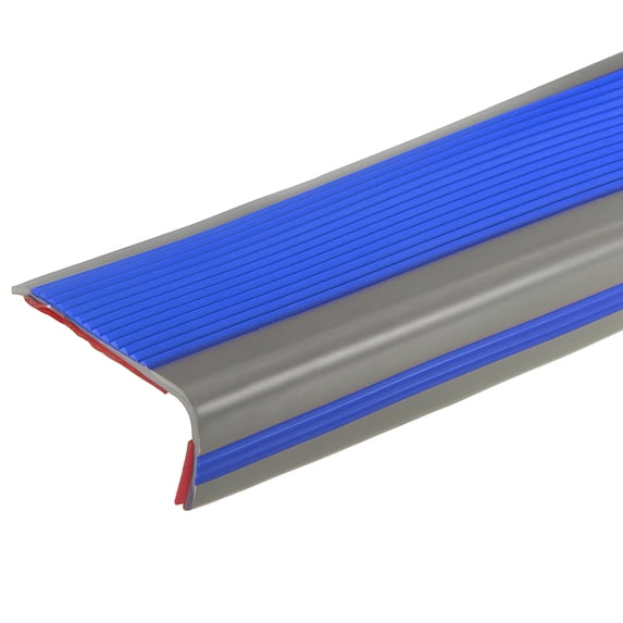 Uxcell 3.2Ft Stair Nosing, 3cm L Shape Staircase Step Edges Protectors, Blue/Grey