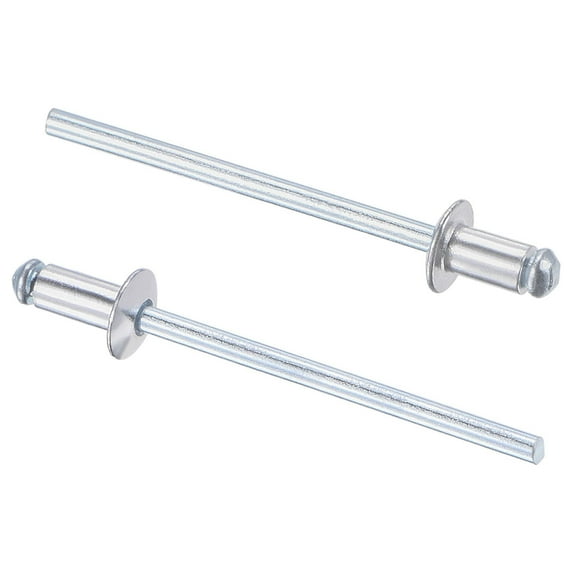 Uxcell 3.2mm Diameter 6mm Grip Length Silver Tone Aluminum Blind Rivets 60 Pack