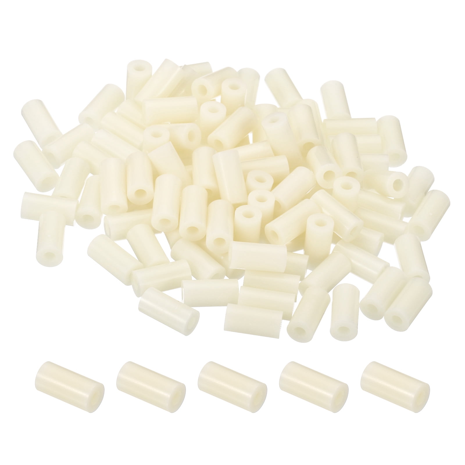 Uxcell 50pcs ABS Plastic Spacers - 7mm OD, 3mm ID, 15mm Height For M3 Screws & LED Projects