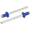 thumbnail image 1 of Uxcell 3.2mm x 5mm Aluminum Open End Flat Round Head Blind Rivets, Blue 200 Pack, 1 of 5