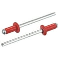 thumbnail image 1 of Uxcell 3.2mm x 7mm Aluminum Open End Flat Round Head Blind Rivets, Red 200 Pack, 1 of 5