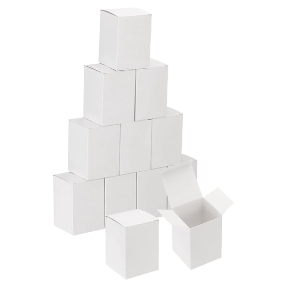 Uxcell 3.2x3.2x3.2 Inch Mini Kraft Paper Storage Box, 30Pcs Small Square Paper Gift Package Mini Party Favor Boxes for Bridesmaids Weddings Christmas Holidays Birthdays, White