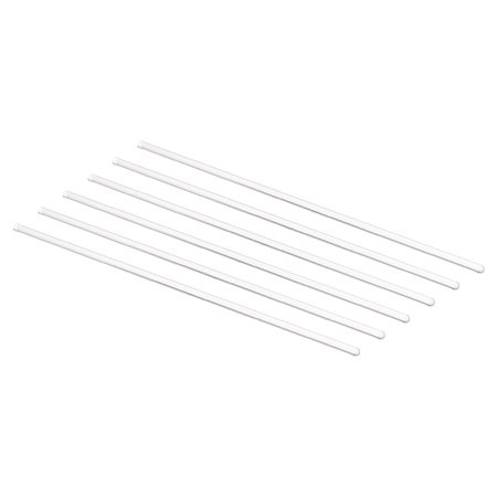 Uxcell 3.3 Borosilicate Glass Stick 7.87" Length 4mm Dia Stir Rod Round for Lab Kitchen Science 6Pcs