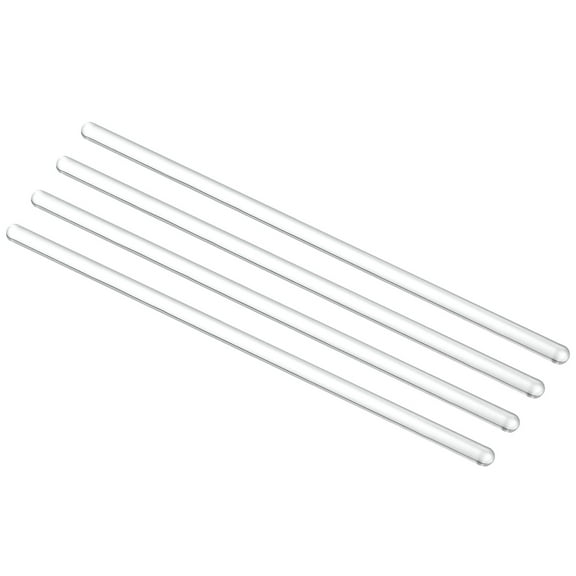 Uxcell 3.3 Borosilicate Glass Stick 7.9" Length 6mm Dia Stir Rod Mixing Tools 4Pcs