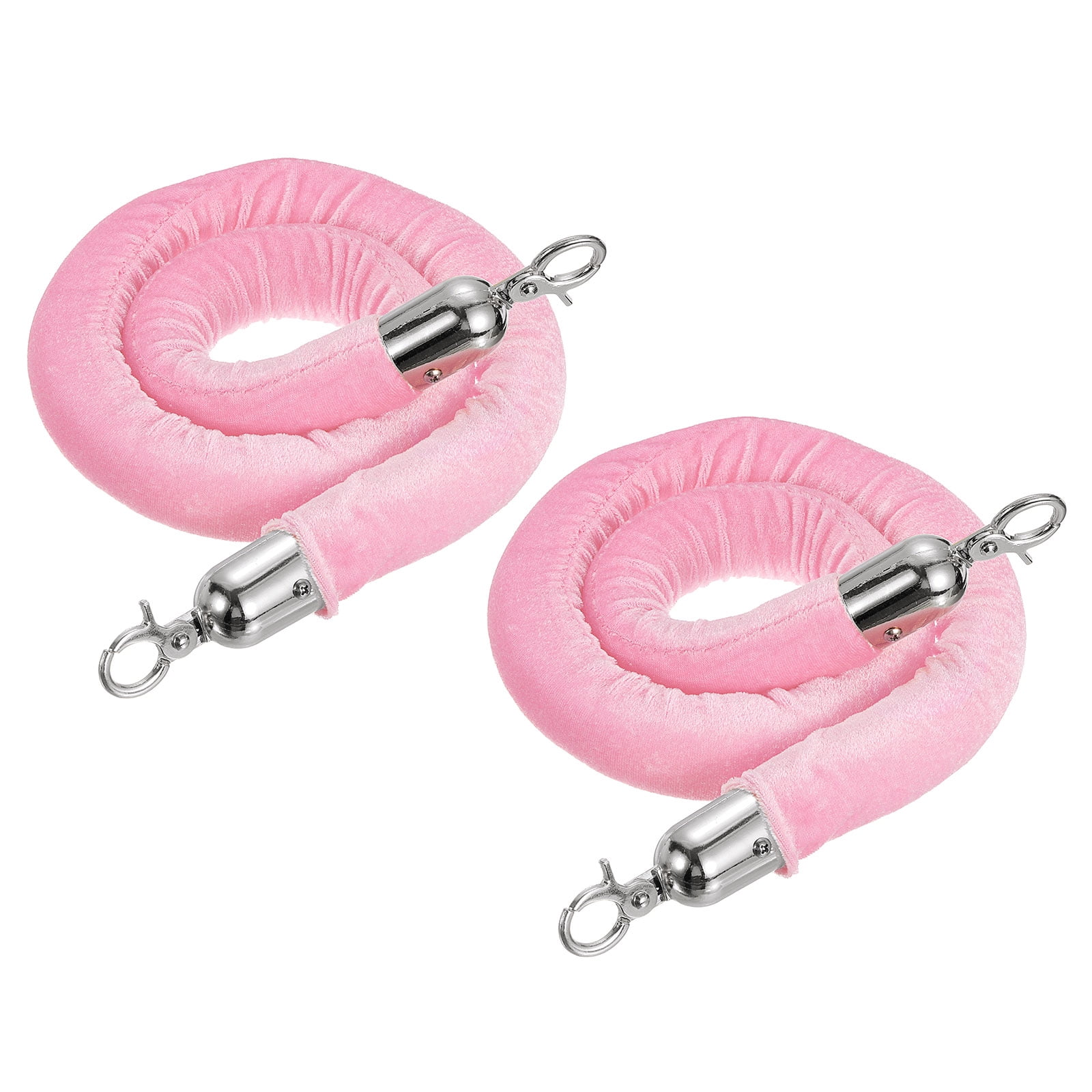 Uxcell 3.3 Feet Pink Velvet Stanchion Rope Crowd Control Barrier Rope ...