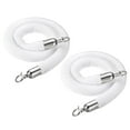 thumbnail image 1 of Uxcell 3.3 Feet White Velvet Stanchion Rope Crowd Control Barrier Rope with Snap Hooks, Silver 2 Pack, 1 of 6