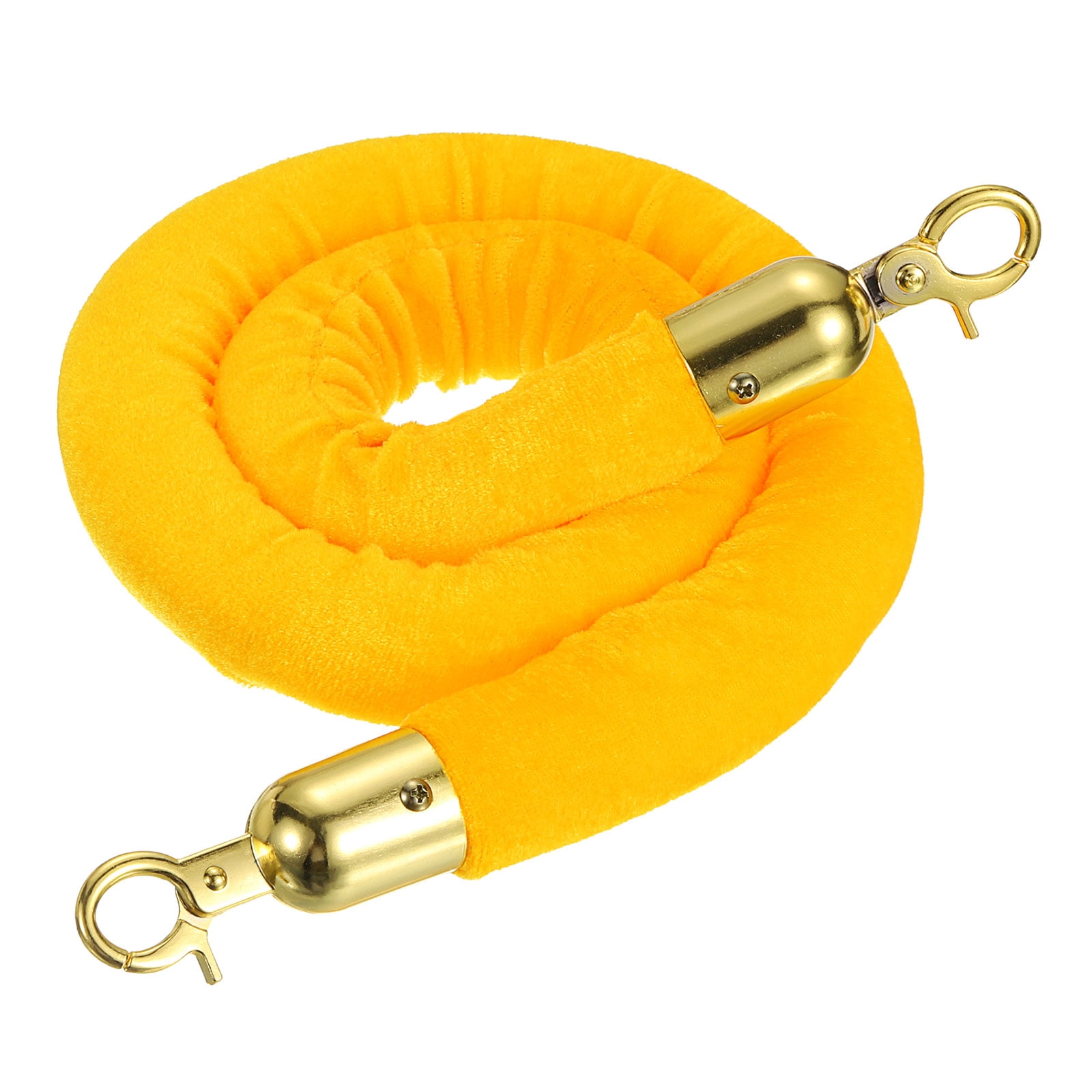 Uxcell 3.3 Feet Yellow Velvet Stanchion Rope Crowd Control Barrier Rope ...