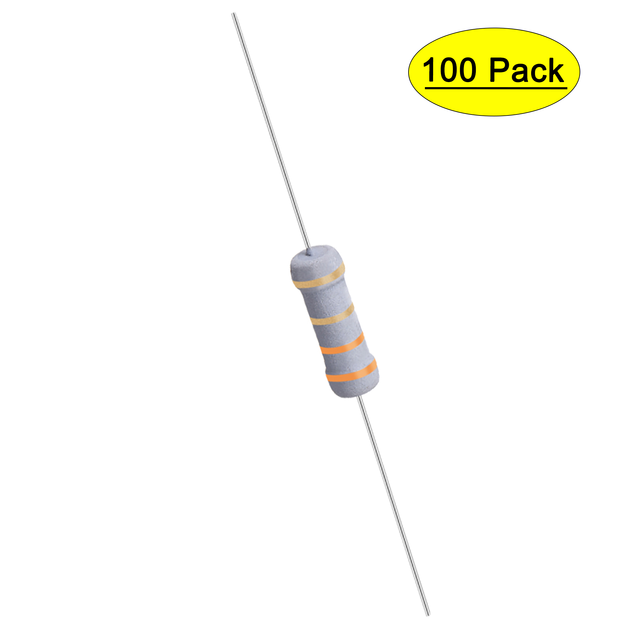 Uxcell 3.3 Ohm 1W ±5% Tolerance Axile Lead Metal Oxide Film Resistor 100 Count - image 1 of 5