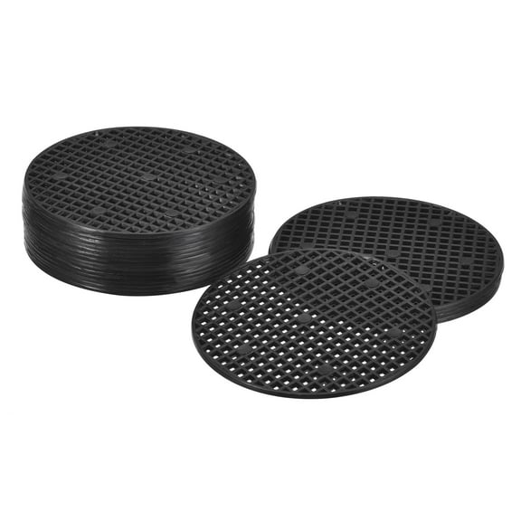 Uxcell 3.3" Round Flowerpot Hole Mesh Pad Grid Screen Mat Plastic Black 20pcs